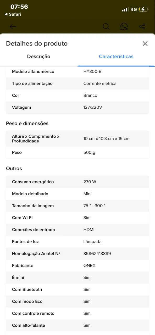 Projetor Portátil 4K - Foto 4