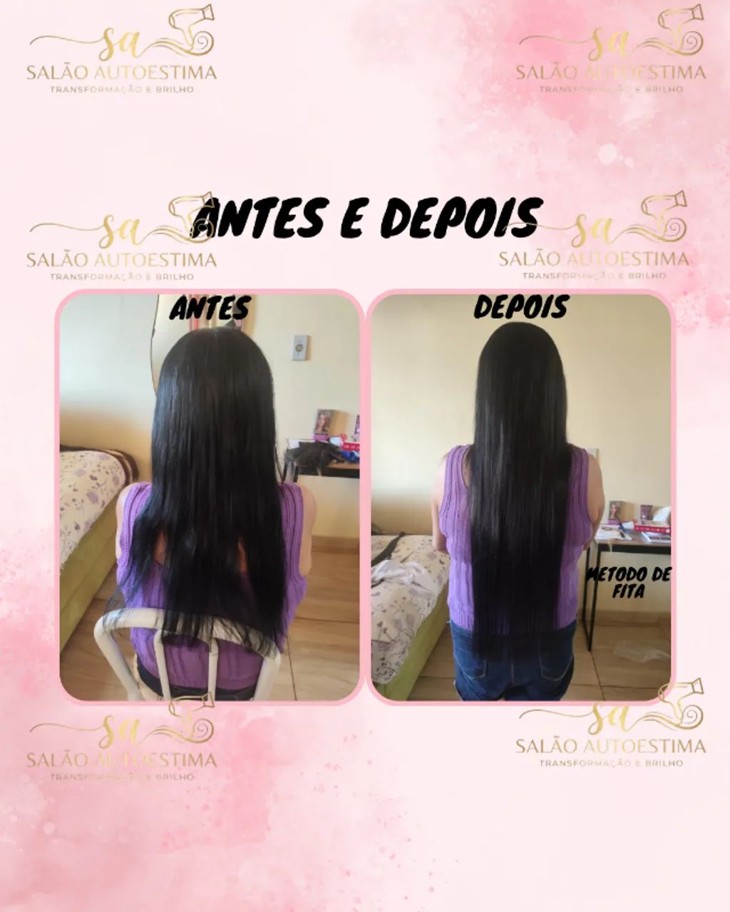 aplicação de mega hair, fita, micro link, queratina e costurado. - Foto 2
