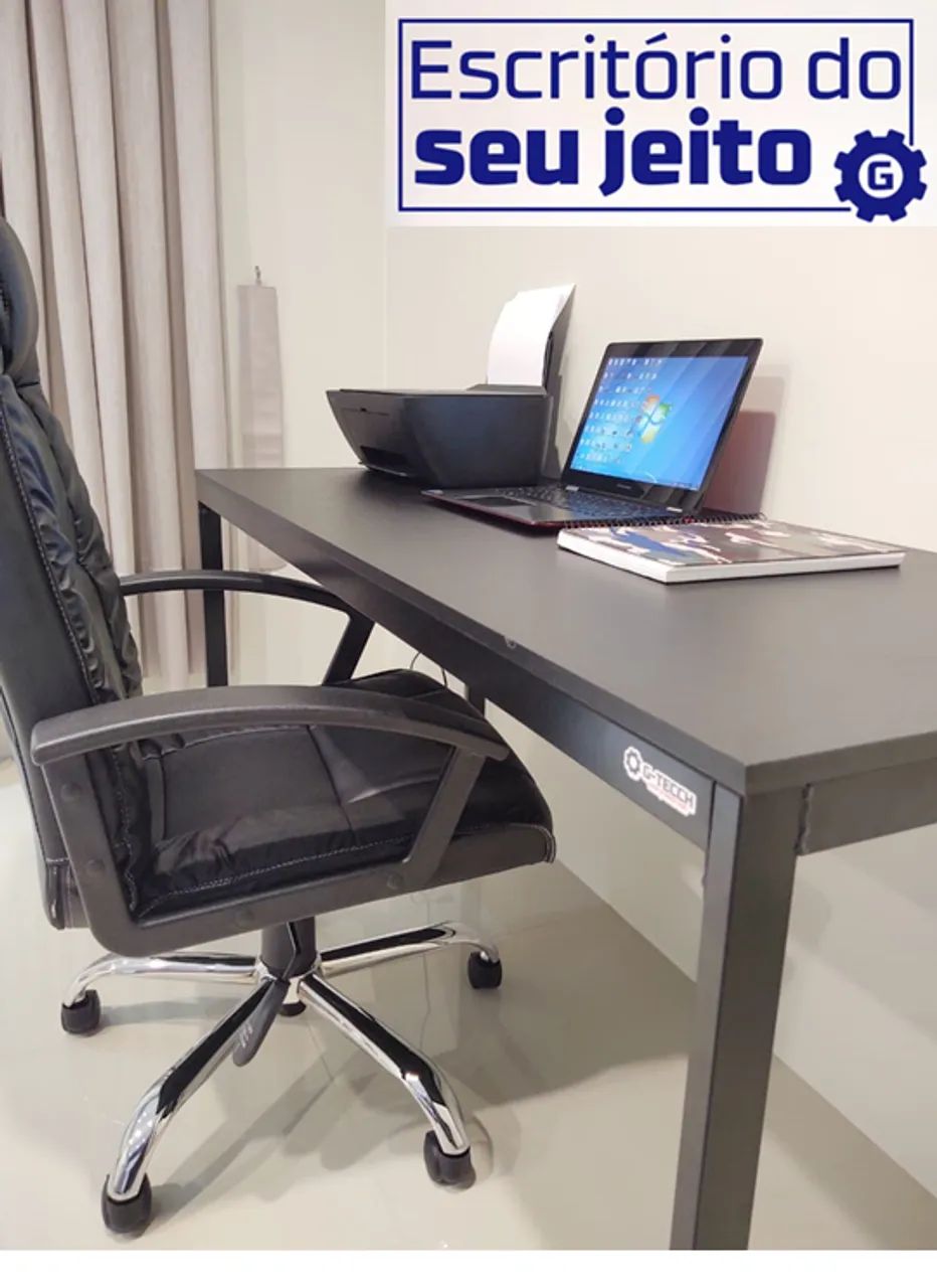 Mesa de Estudo Reforçada 1,5m NOVA Birô Industrial Multiuso Computador Notebook Escritório