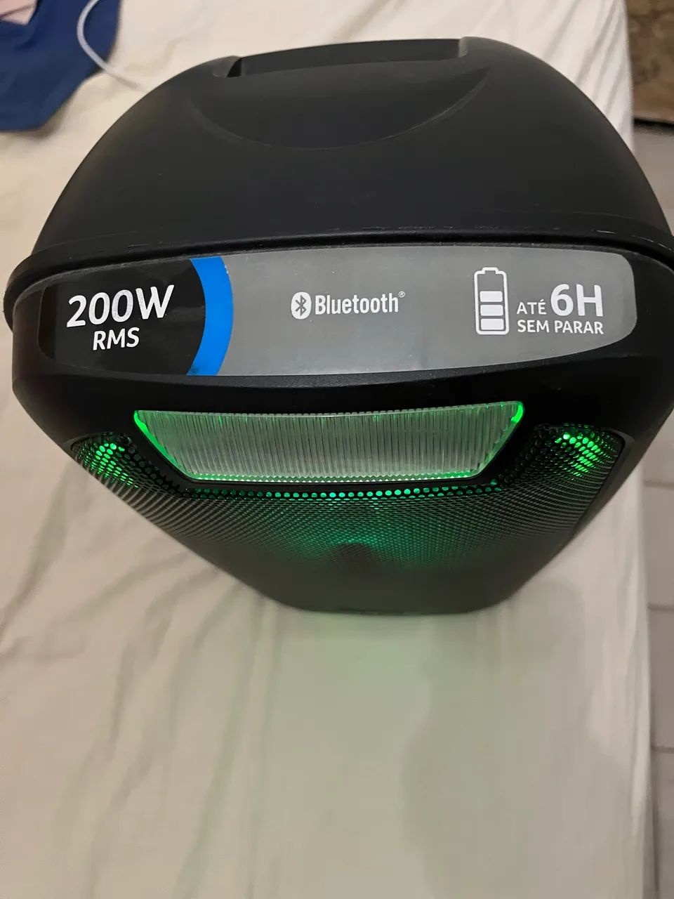 CAIXA DE SOM MULTILASER COM LEDS FRONTAIS E E INTERIOR 200W RMS - Foto 4