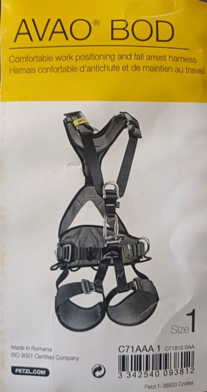 Cinto de escalada PTZL AVAO BOD (irata) novo
