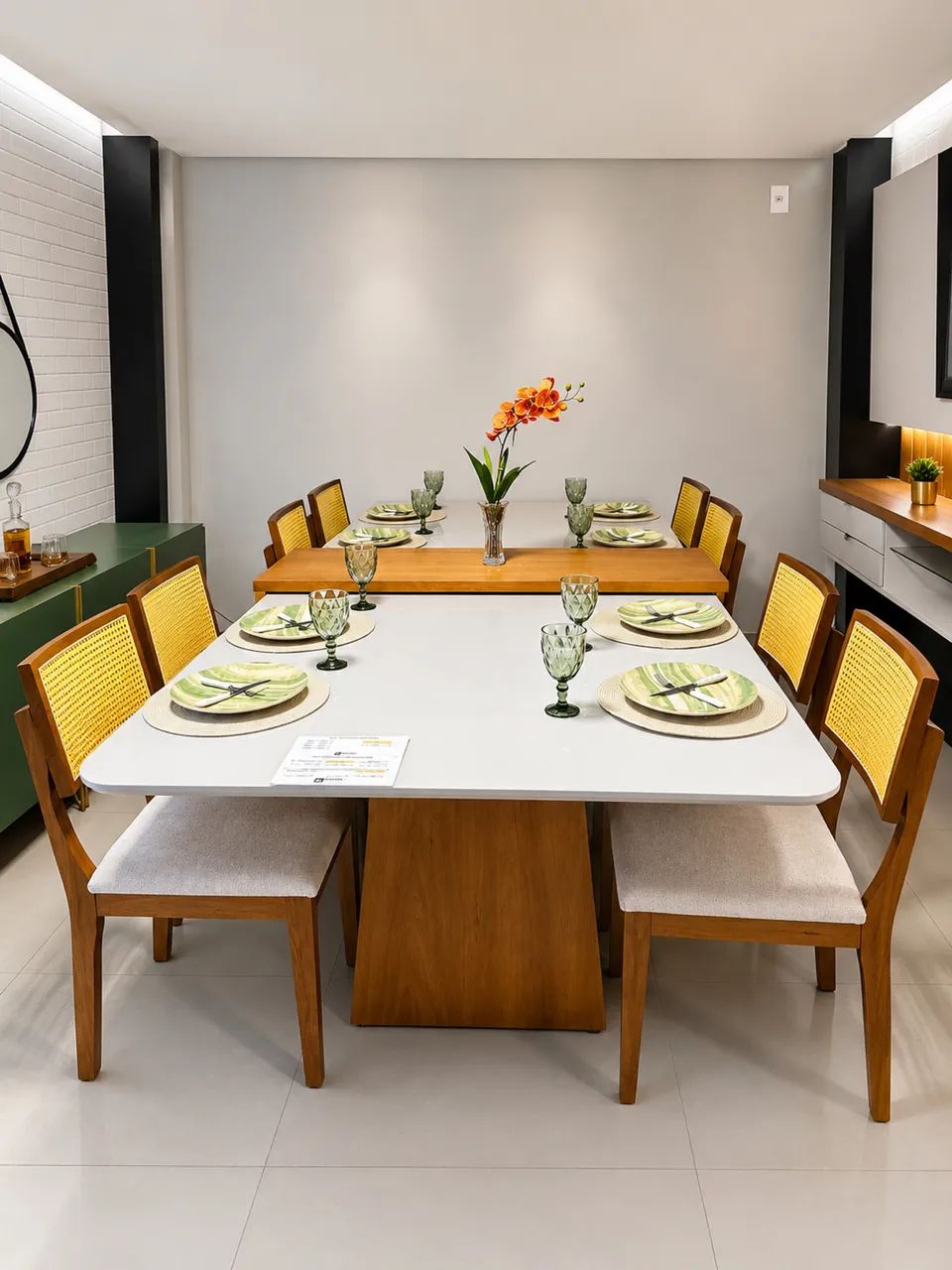 CONJUNTO MESA DE JANTAR COM 10 CADEIRAS - MEDIDAS 2.70x1.36