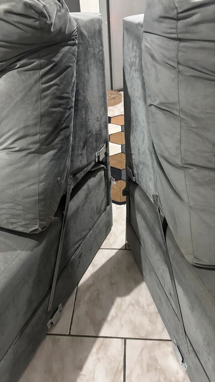 Sofá Retrátil 2 Lugares Cinza - Foto 4
