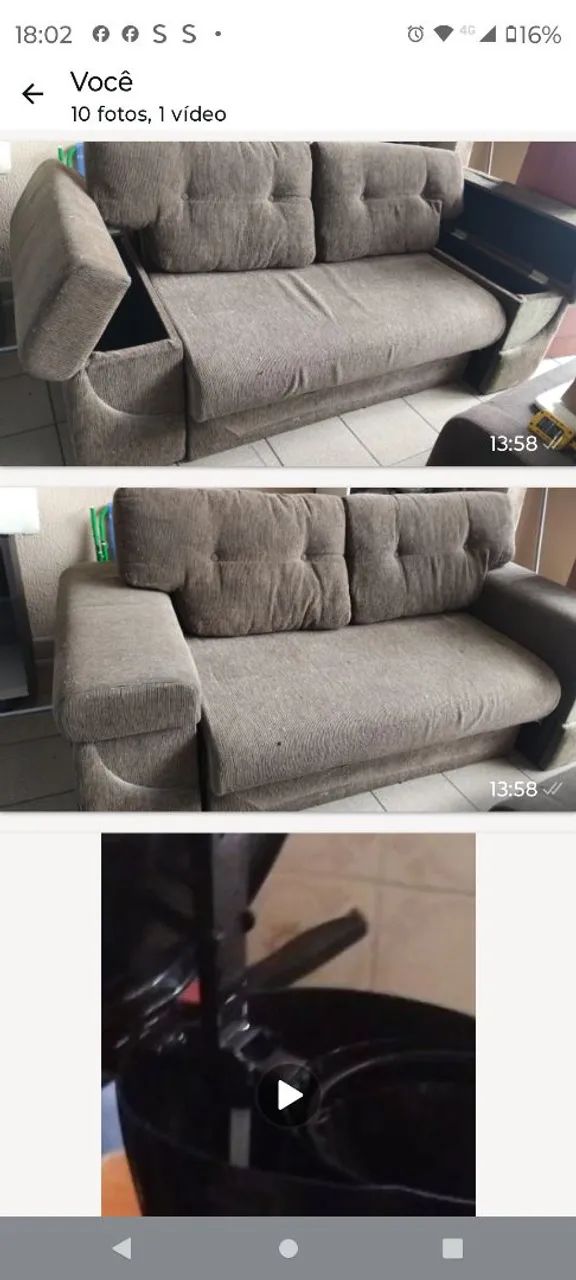 Sofá baú nos braços