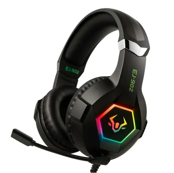 Headset Gamer EJ-902 Microfone P2 + Led RGB USB (Novo) - Foto 2