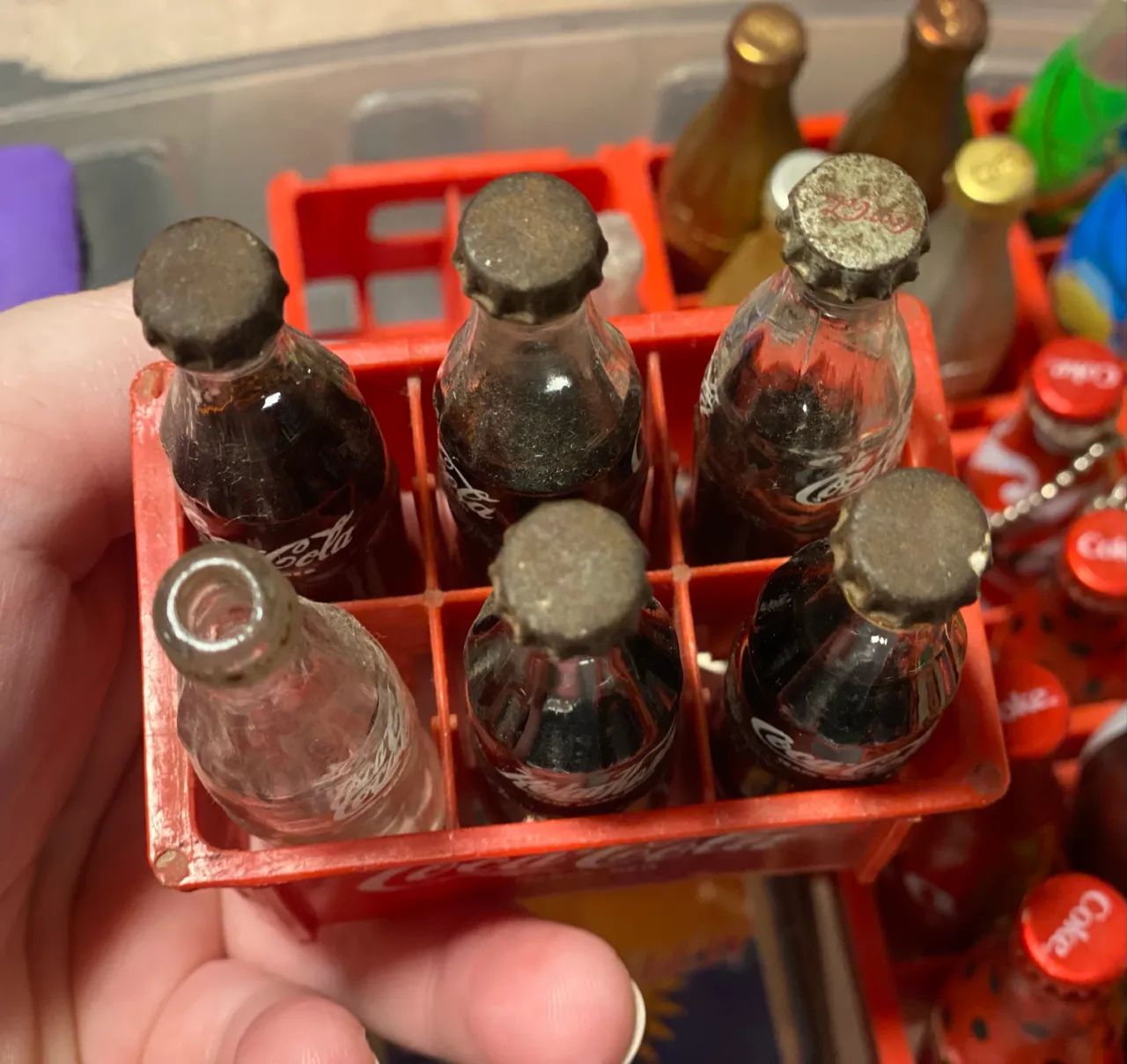 Mini engradado Coca Cola de vidro anos 80 - Foto 3