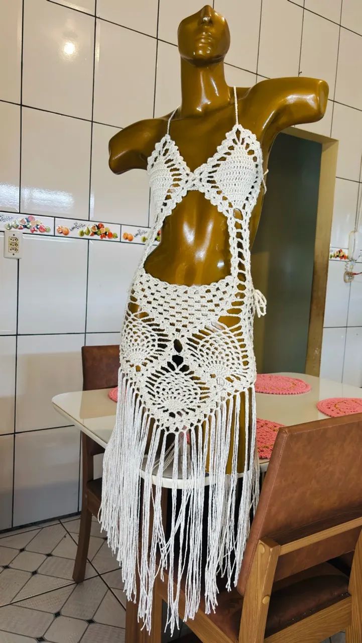 Saída de praia de crochê  - Foto 4
