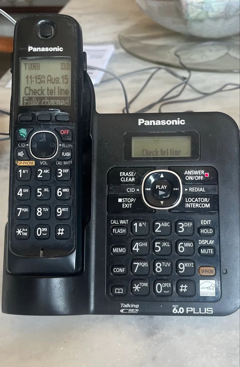 Telefone sem fio Panasonic com 3 ramais e secretaria eletrônica - interfone  - Foto 5