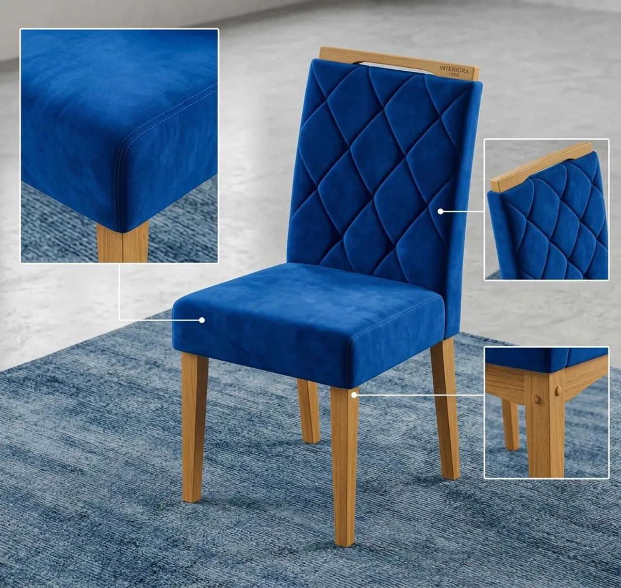 Mesa com 4 cadeiras tampão de vidro - Foto 2
