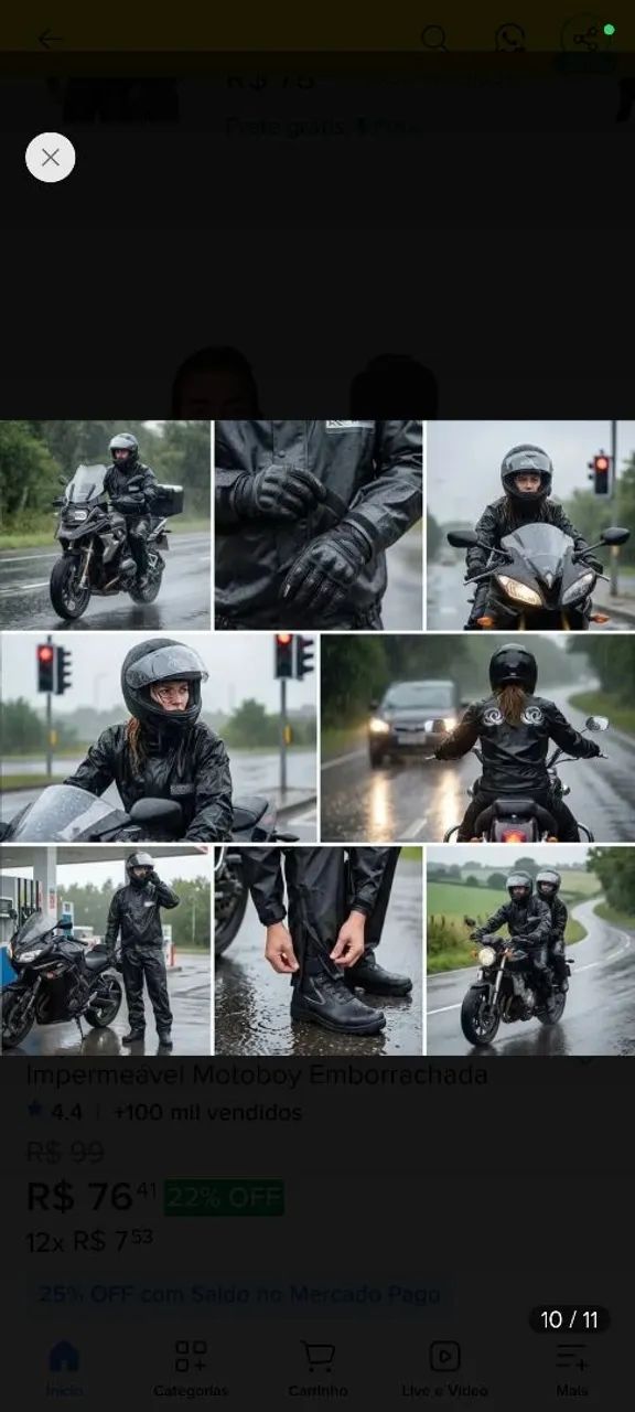 Capa de chuva Moto - Foto 3