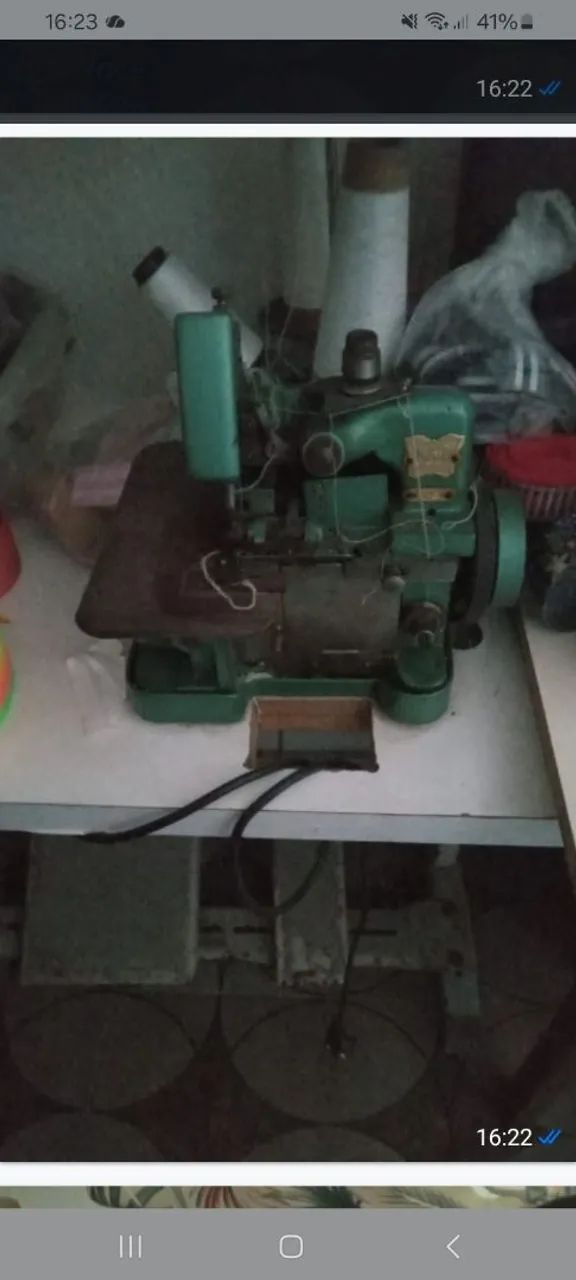 MAQUINA COSURA OVERLOK VERDINHA SEMI INDUSTRIAL NA MESA. - Foto 2