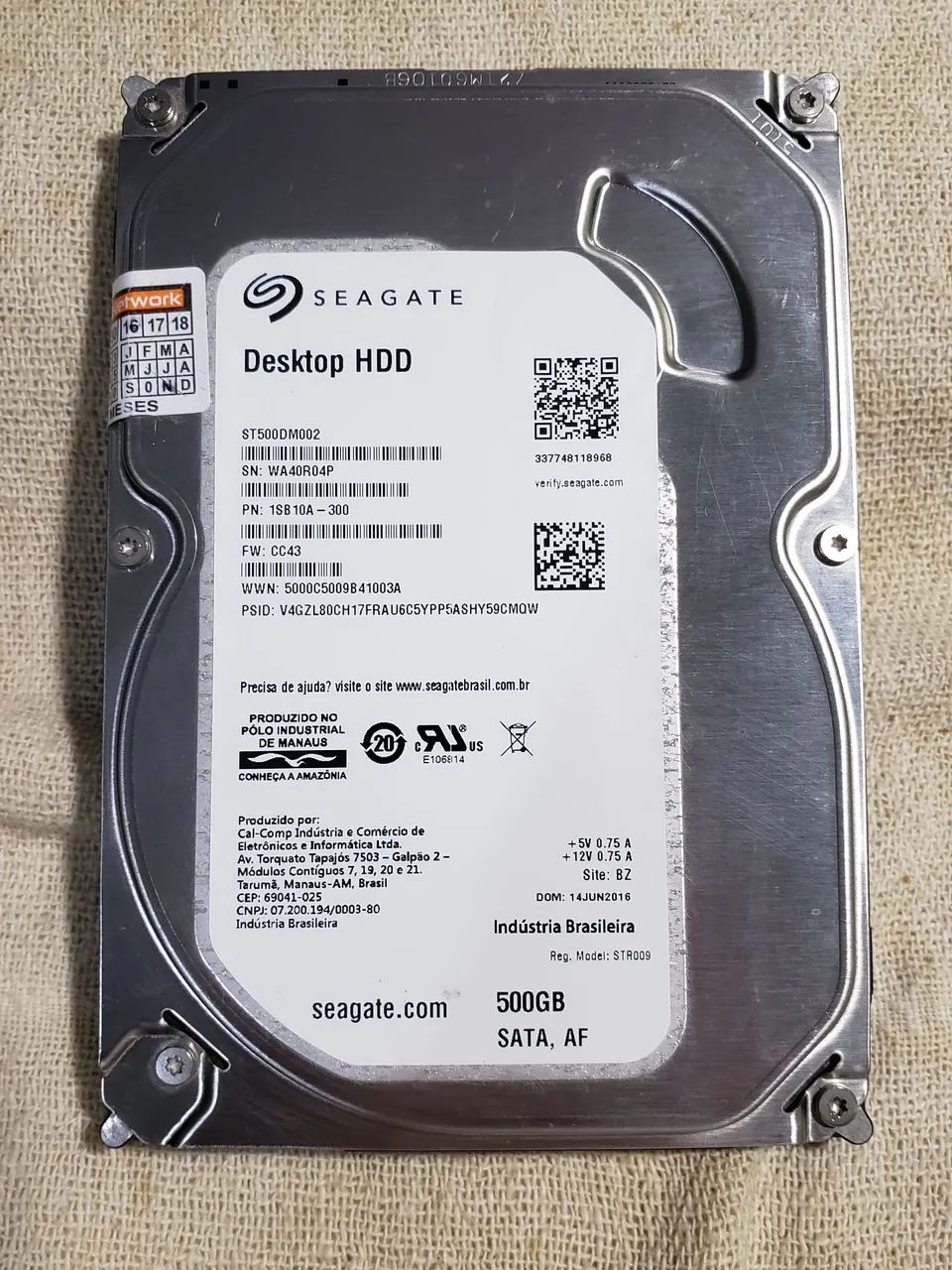 HD 500gb Seagate,  Saudável e sem bad block