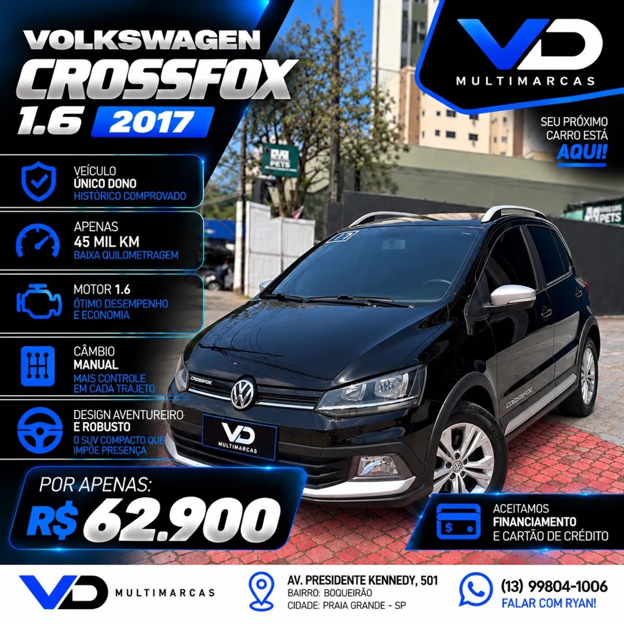 Volkswagen Crossfox CROSSFOX 1.6 T. Flex 16V 5p 2017