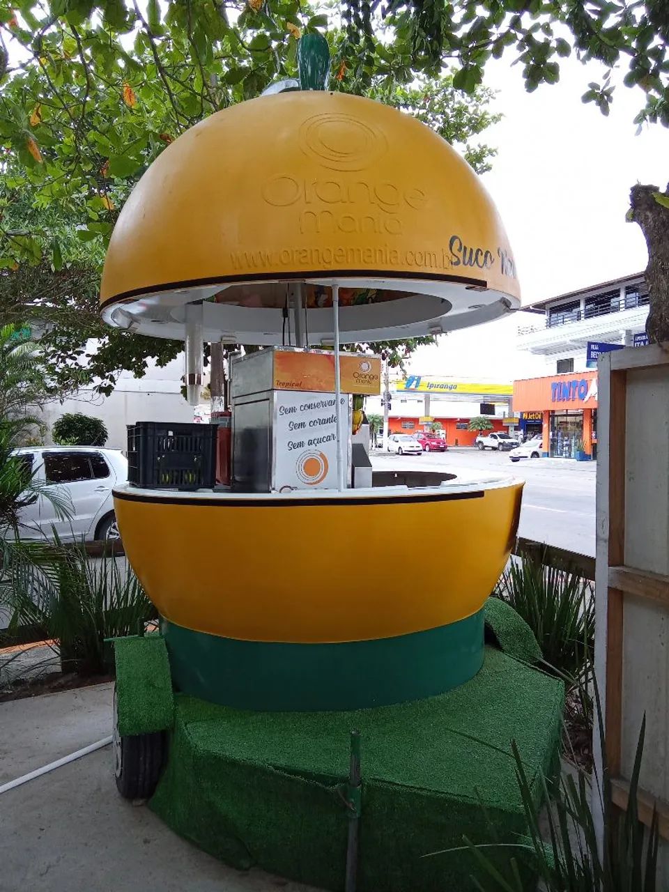Quiosque e máquina de suco de laranja profissional 