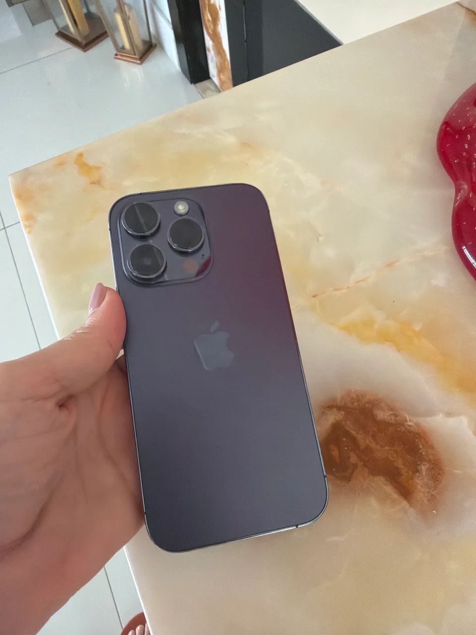 iPhone 14 Pro, 128GB, 83% saúde bateria, cor roxo. - Foto 2