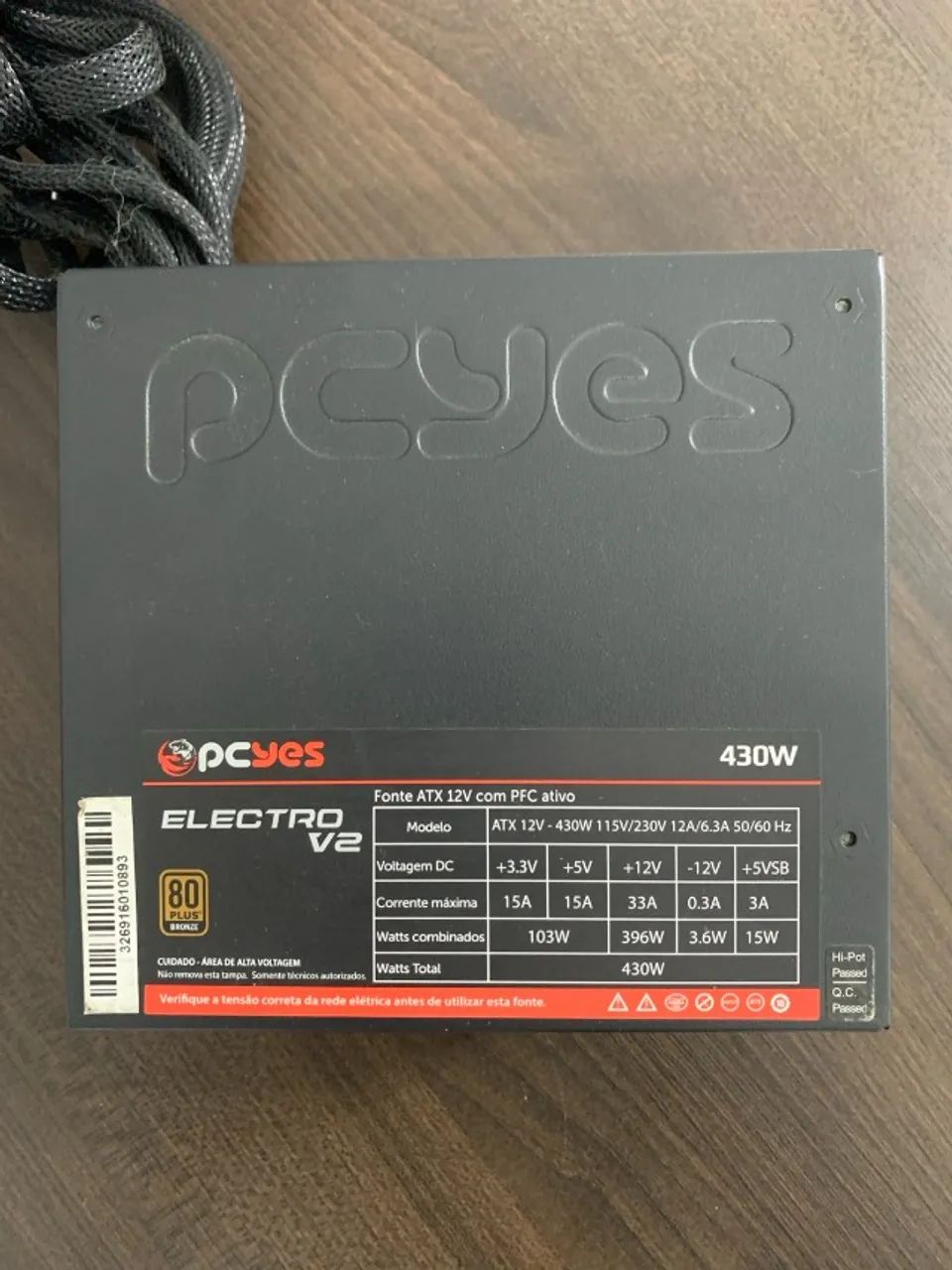 Fonte PCYES Electro V2 430W 80 Plus Bronze - ATX - Foto 2