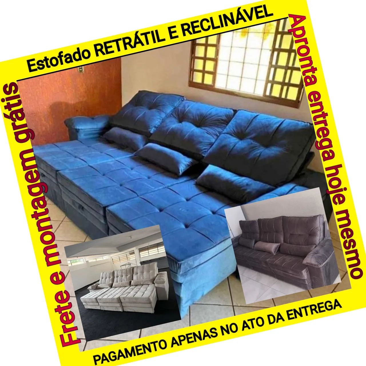 Lançamento ESTOFADO RETRÁTIL E RECLINÁVEL DIRETO DA FÁBRICA 