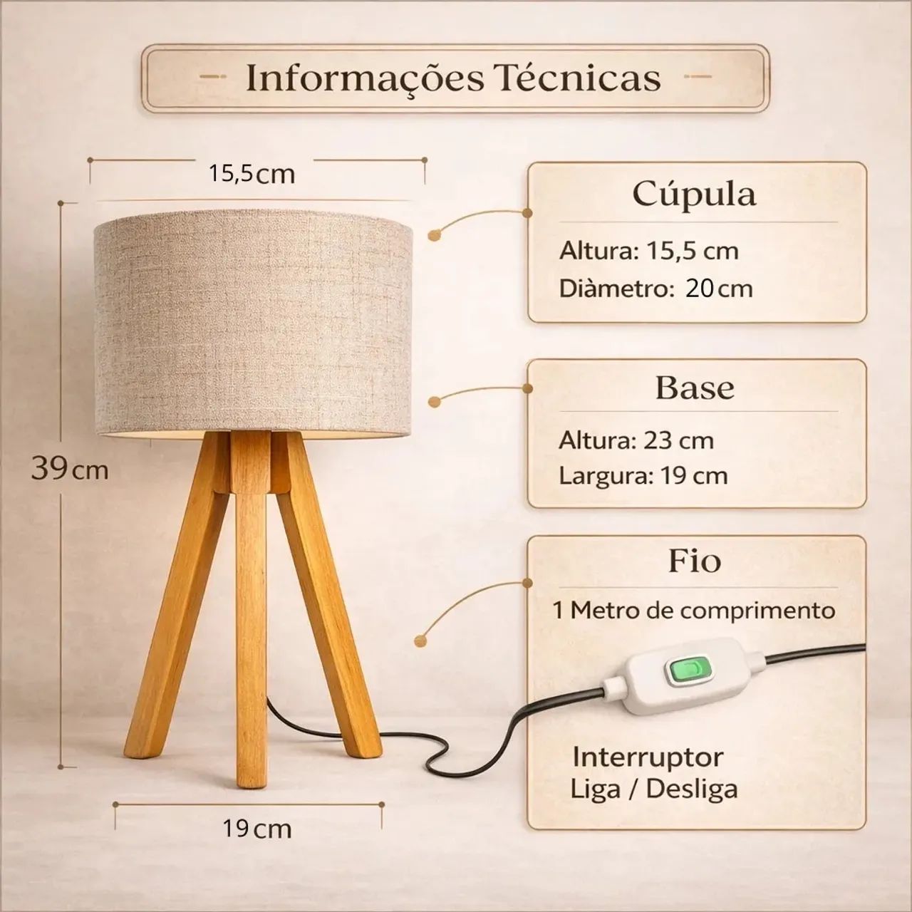 Abajur elegante rústico  - Foto 2