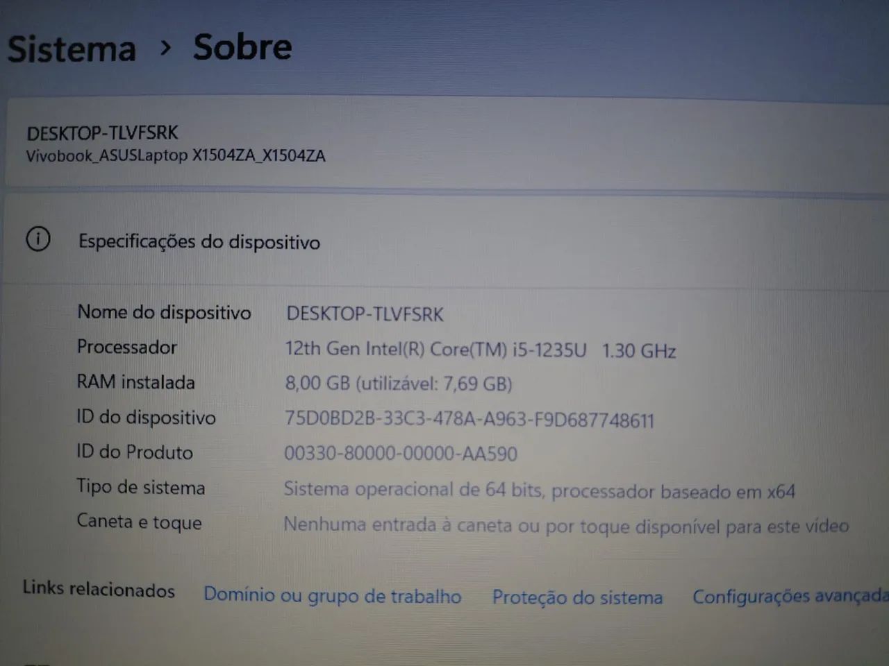 Notebook Asus i5 12° geração + 8 GB + SSD 512 GB - Foto 5