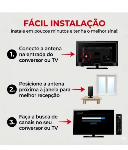 Antena Interna de TV Digital - Foto 3