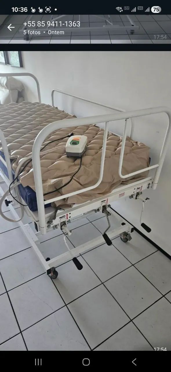 Cama hospitalar 3 manivelas 2 colchoes nova - Foto 3