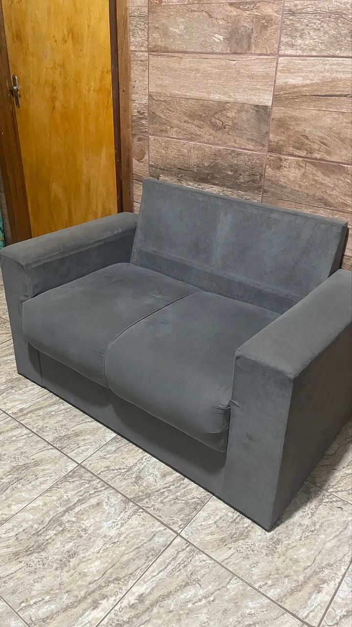 Sofa 2 lugares cinza  - Foto 2