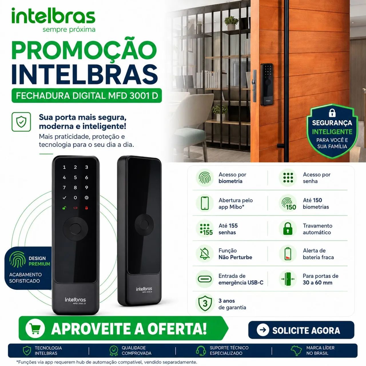 Fechadura digital Intelbras 