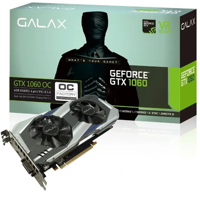 GALAX GeForce GTX 1060 OC com 6 GB de memória GDDR5