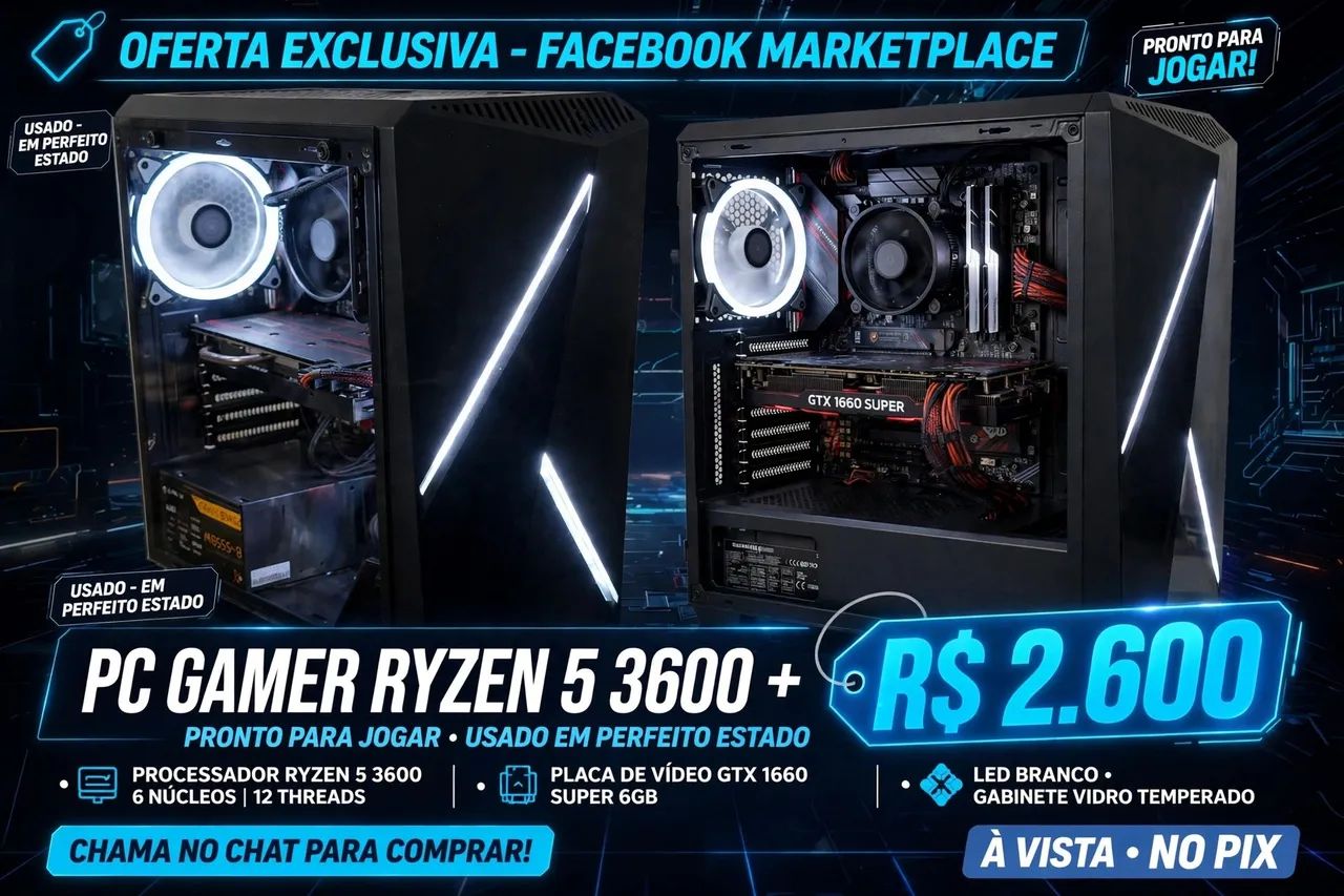 PC GAMER RYZEN 5 3600 + GTX 1660 SUPER 