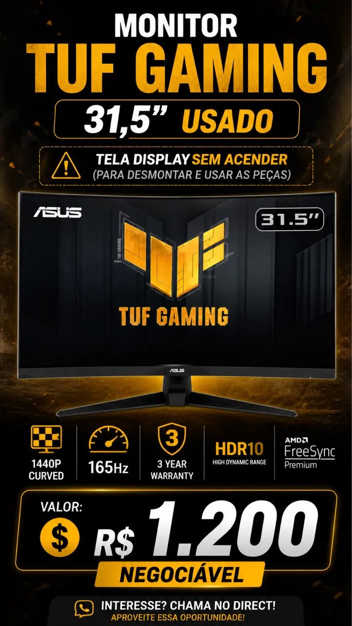 MONITOR TUF GAMING 32? (reaproveitar)