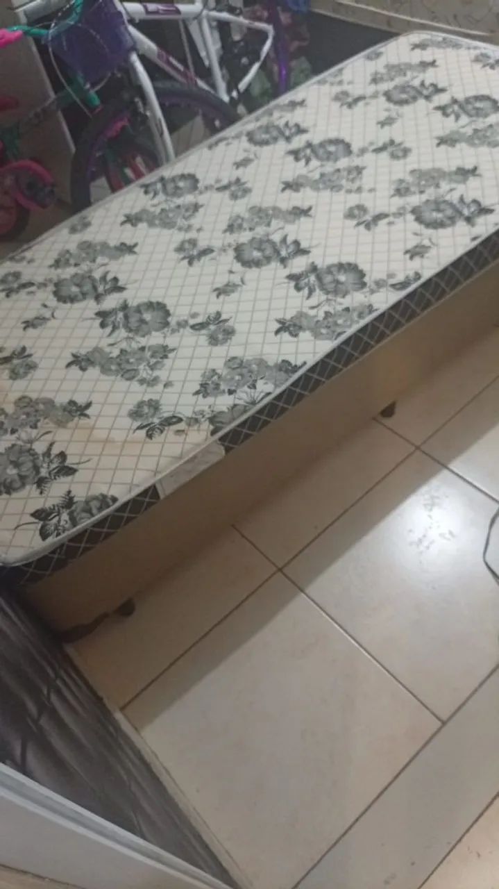 Cama boxe solteiro com colchao 