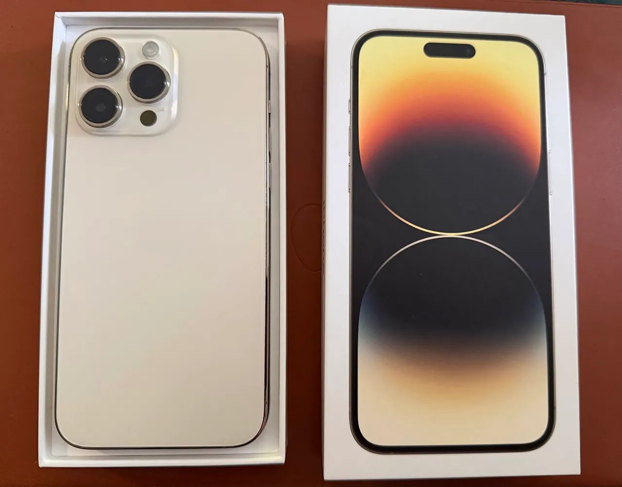 iPhone 14 Pro Max 256GB Prateado com embalagem original + Cabo + 4