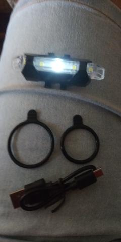 Luz de posição bicicleta sinalizador bike recarregável - Foto 2