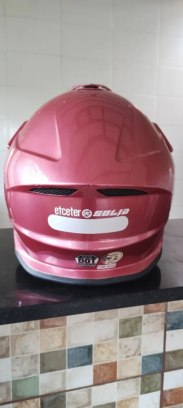 Capacete Motocross Etceter Solid - Rosa Bebê