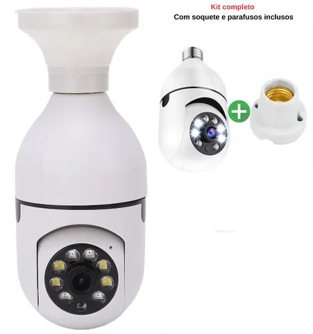 Camera Ip Segurança Lampada Panoramica Wifi  HD 1080p - Foto 2