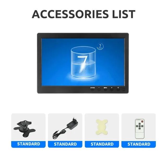 Monitor Portátil LCD com HDMI, VGA, AV/RCA, USB para PC, Console, PS4, PS3, PS2 10,1" - Foto 3