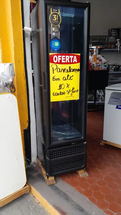 GELADEIRA EXPOZITORA SLIN VR08 FULL BLACK IMBERA 244L