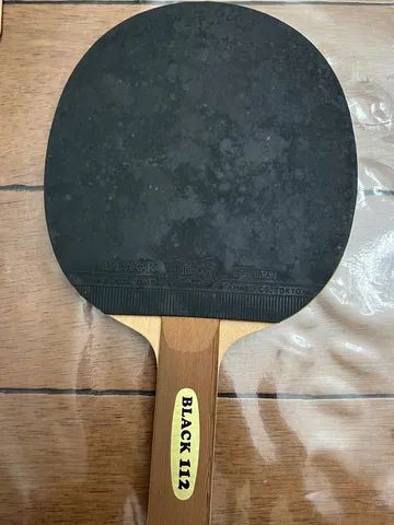 Raquete de tenis de mesa japonesa raridade 1985 nunca usada butterfly black 112  - Foto 4