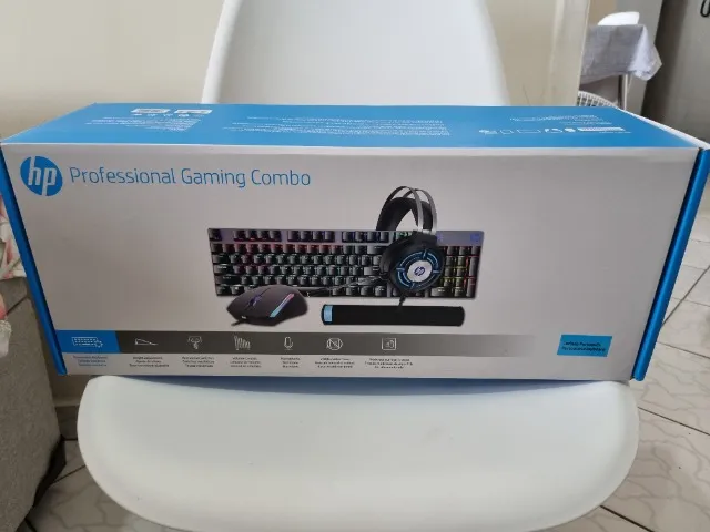 Kit gamer completo HP 4 em 1 (teclado, mouse, fone e mousepad)