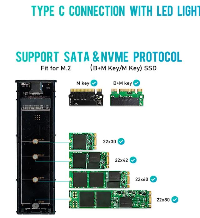 Case NVMe e NGFF (M2 Sata) usb 3.1 e 3.0. - Foto 3