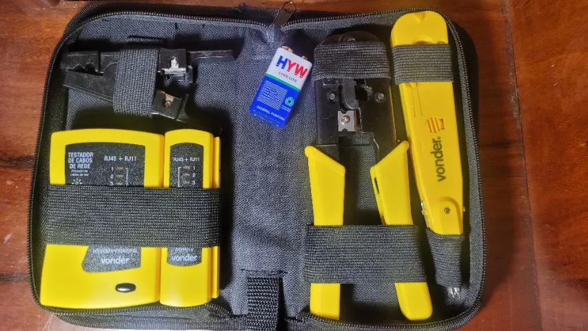 Testador De Cabo De Rede + Alicate Crimpador + Acessórios