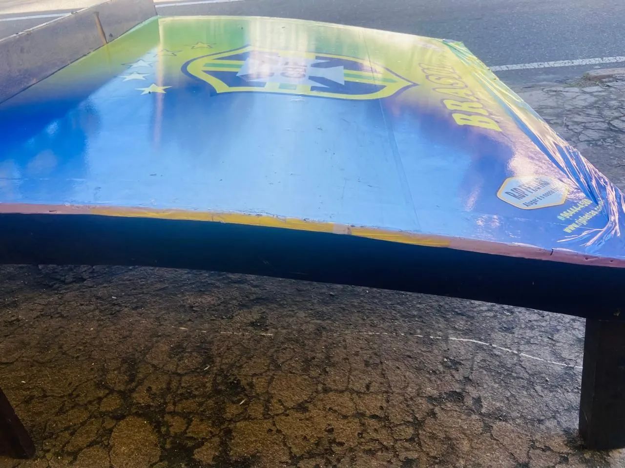 Mesa Futmesa tamanho oficial madeira com pés desmontáveis e separa no meio  - Foto 3