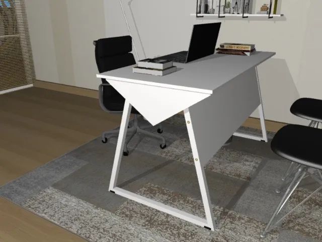 Mesa Office Clean Santoro. Em Madeira Maciça L100CM X P50cm x A74cm - Foto 3