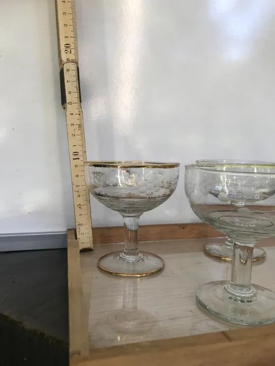 Taças antigas de cristal para champanhe ou sobremesa - Foto 2