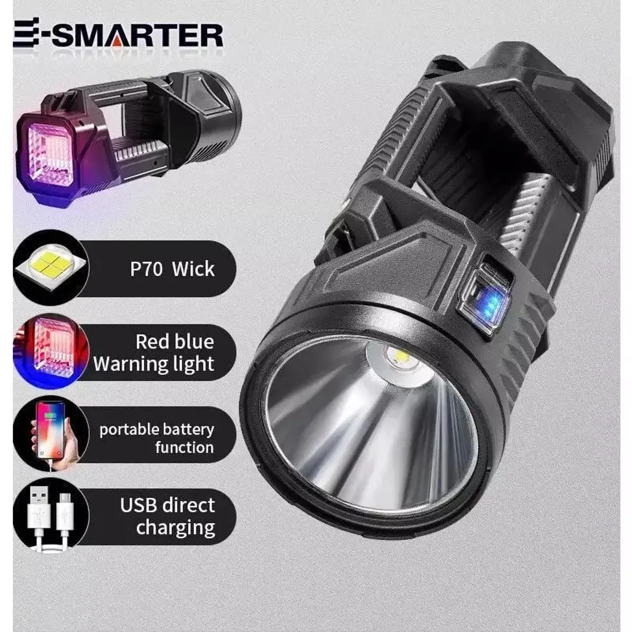 Lanterna Tática E-Smarter P70 Wick - Super Potente