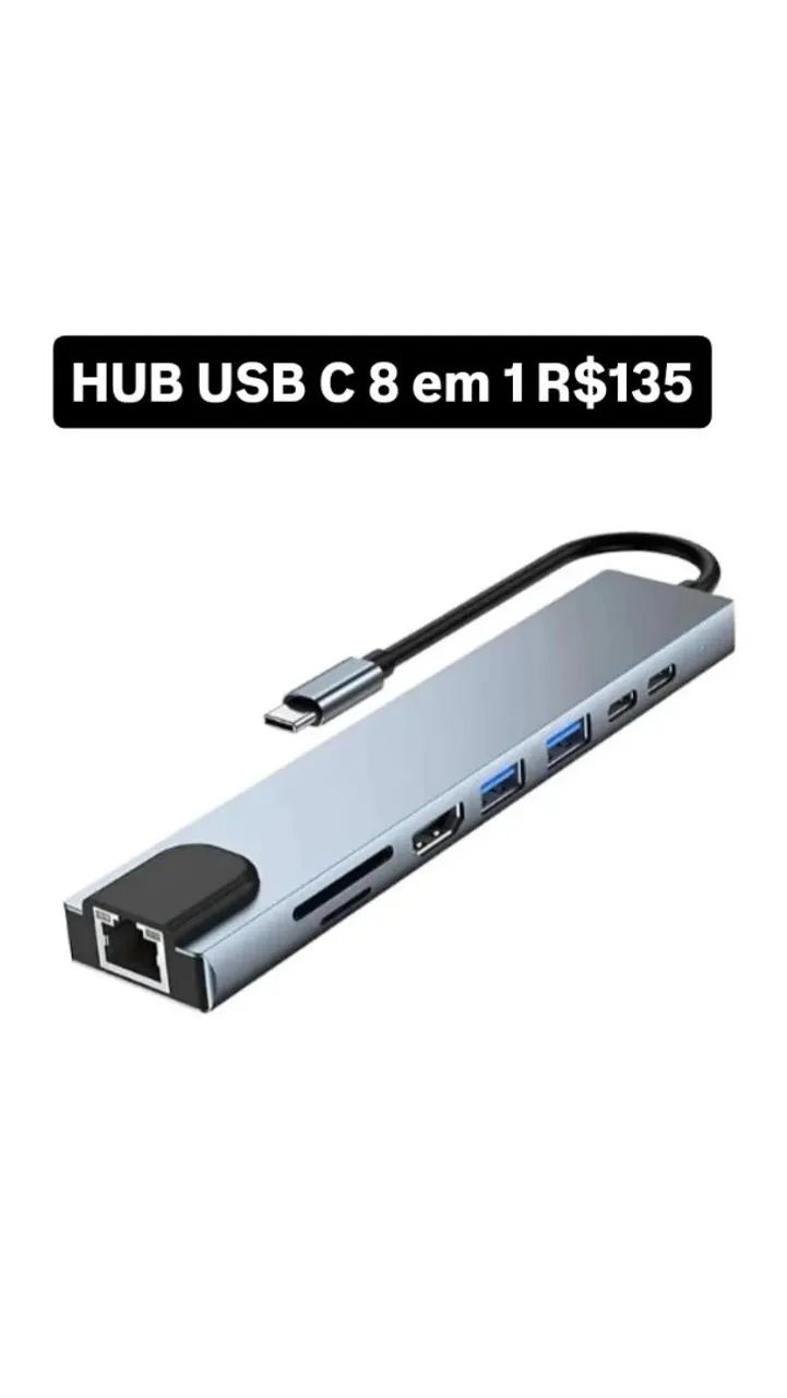 HUB USB 8 em 1 