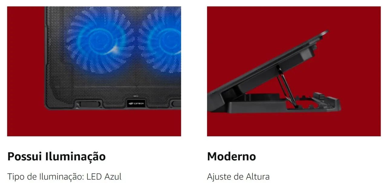 Base para Notebook 15,6 - C3 Tech com 2 Coolers - Usado em Ótimo estado - Foto 4