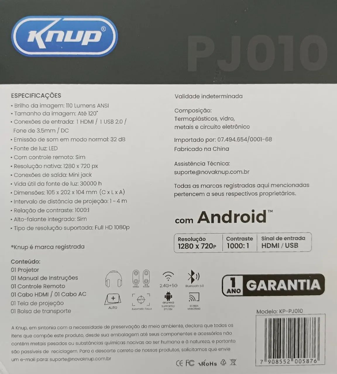 PROJETOR MULTIMIDIA ANDROID REF.: KP.-PJ010 - Foto 5