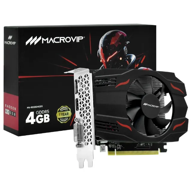 Placa de Vídeo Macrovip 4GB Radeon RX 550 GDDR5 Nova com Garantia !