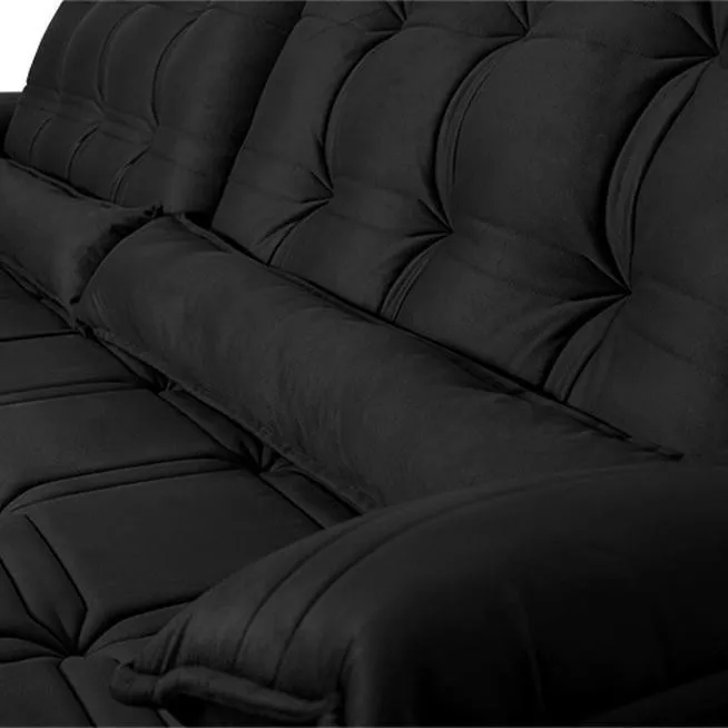 Sofá Preto Confortável e Elegante 3 metros
